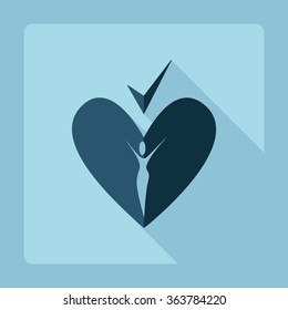 Flat modern design with shadow  Icon healthy heart