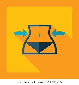 Flat modern design with shadow  Icon waistline