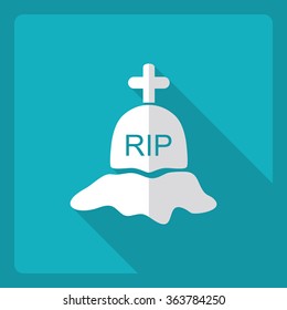Flat modern design with shadow  Icon headstone