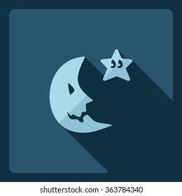 Flat modern design with shadow  Icon owl 