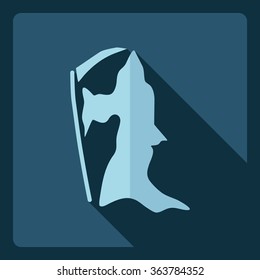 Flat modern design with shadow  Icon grim 