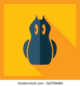 Flat modern design with shadow  Icon owl 