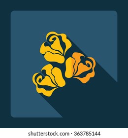 Flat modern design with shadow Icon  flower
