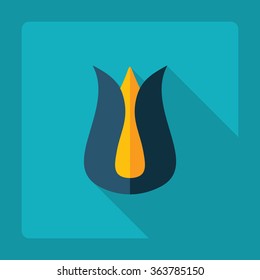 Flat modern design with shadow Icon  flower