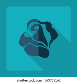 Flat modern design with shadow Icon  flower