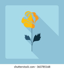 Flat modern design with shadow Icon  flower