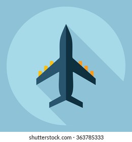 Flat modern design with shadow  Icon aircraft