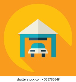Flat modern design with shadow  Icon garage