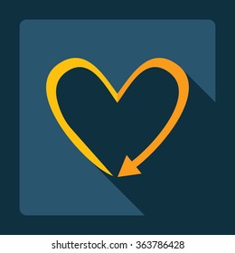 Flat modern design with shadow Icon  arrow