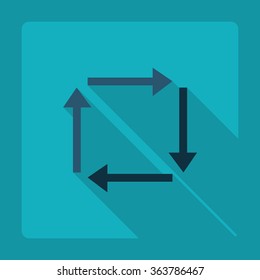 Flat modern design with shadow Icon  arrow