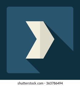 Flat modern design with shadow Icon  arrow