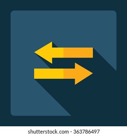 Flat modern design with shadow Icon  arrow