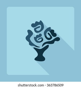 Flat modern design with shadow Icon  bouquet of roses