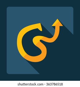 Flat modern design with shadow Icon  arrow
