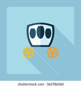 Flat modern design with shadow Icon  carriage