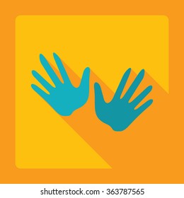 Flat modern design with shadow Icon  fingerprints