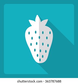 Flat modern design with shadow  Icon strawberry