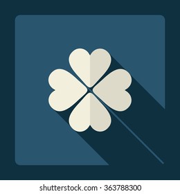 Flat modern design with shadow Icon  clover