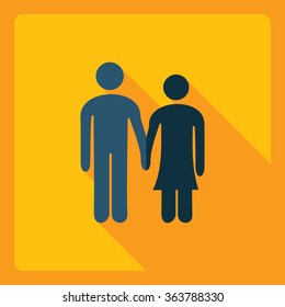 Flat modern design with shadow  Icon couple