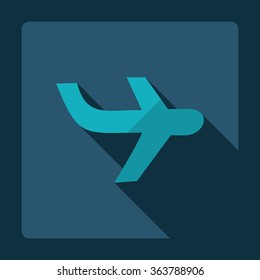 Flat modern design with shadow Icon  plane aircraft