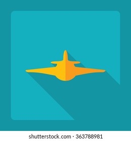 Flat modern design with shadow Icon  plane aircraft