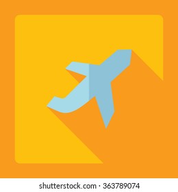 Flat modern design with shadow Icon  plane aircraft