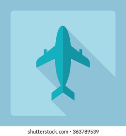 Flat modern design with shadow Icon  plane aircraft