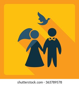 Flat modern design with shadow  Icon marriage