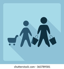 Flat modern design with shadow  Icon shopping