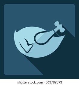 Flat modern design with shadow  Icon chicken