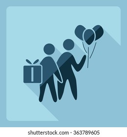 Flat modern design with shadow  Icon vacation
