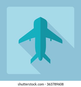 Flat modern design with shadow Icon  plane aircraft