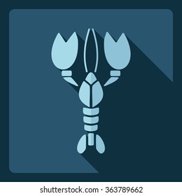 Flat modern design with shadow  Icon lobster