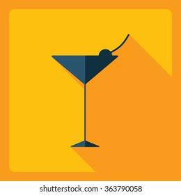 Flat modern design with shadow  Icon cocktail