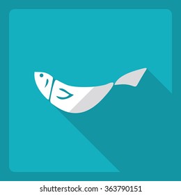 Flat modern design with shadow  Icon fish