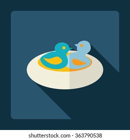 Flat modern design with shadow Icon  chick