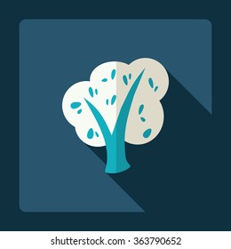 Flat modern design with shadow Icon  tree