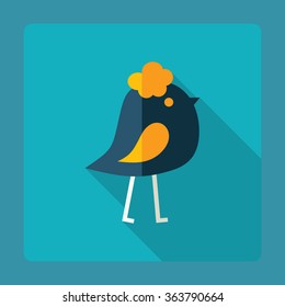 Flat modern design with shadow Icon  bird
