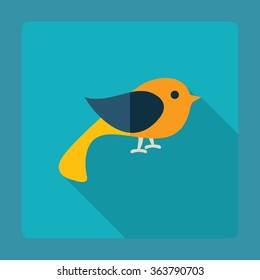 Flat modern design with shadow Icon  bird