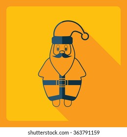 Flat modern design with shadow  Icon Santa Claus
