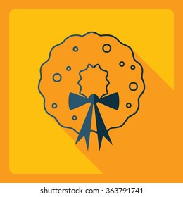 Flat modern design with shadow  Icon mistletoe