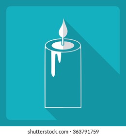 Flat modern design with shadow  Icon Christmas candle