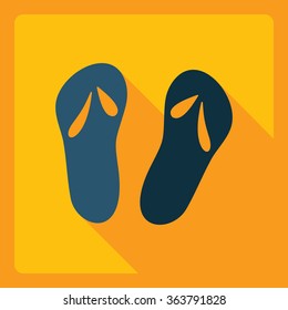 Flat modern design with shadow  Icon sandal