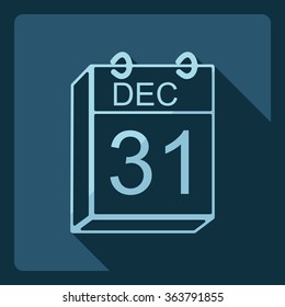 Flat modern design with shadow  Icon calendar 