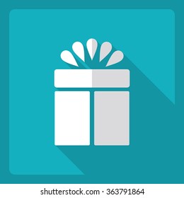 Flat modern design with shadow  Icon Christmas gift 