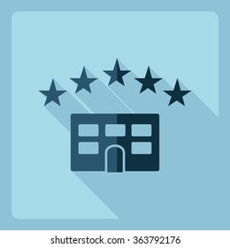 Flat modern design with shadow  Icon hotel