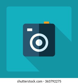Flat modern design with shadow Icon camera