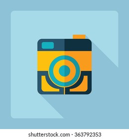 Flat modern design with shadow Icon camera