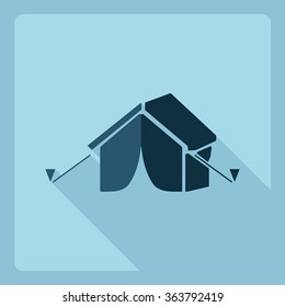 Flat modern design with shadow  Icon tent