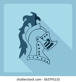 Flat modern design with shadow  Icon Helm knight